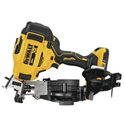 Factory Reconditioned Dewalt DCN45RND1R 20V MAX Brushless Lithium-Ion 15 Degree Cordless Coil Roofing Nailer Kit (2 Ah) -Tool Store dewrdcn45rnd1r d