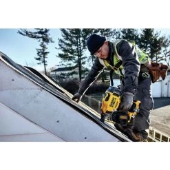 Factory Reconditioned Dewalt DCN45RND1R 20V MAX Brushless Lithium-Ion 15 Degree Cordless Coil Roofing Nailer Kit (2 Ah) -Tool Store dewrdcn45rnd1r j