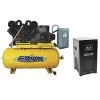 EMAX EP20H120V3PKG 20 HP 120 Gallon Oil-Lube Stationary Air Compressor With 115V 11 Amp Refrigerated Corded Air Dryer Bundle