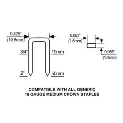 Estwing ESS50 16 Gauge 2 In. Medium Crown Construction Stapler With Bag 17 Estwing ESS50 16 Gauge 2 In. Medium Crown Construction Stapler With Bag -Tool Store ewgness50 h