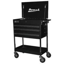 Homak BK05500200 34 In. Professional 3-Drawer Service Cart - Black