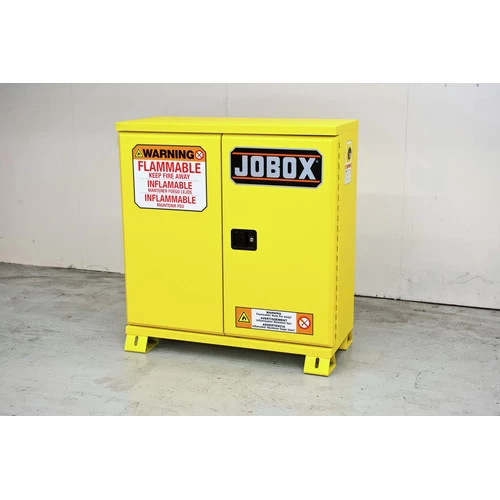 JOBOX 1-850990 12 Gallon Heavy-Duty Safety Cabinet (Yellow) 2 JOBOX 1-850990 12 Gallon Heavy-Duty Safety Cabinet (Yellow) - Image 2