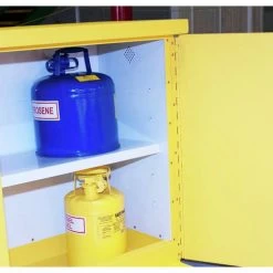 JOBOX 1-850990 12 Gallon Heavy-Duty Safety Cabinet (Yellow) 12 JOBOX 1-850990 12 Gallon Heavy-Duty Safety Cabinet (Yellow) -Tool Store jbxn1 850990 e