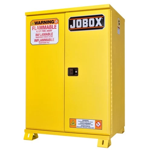 JOBOX 1-854990 30 Gallon Heavy-Duty Self-Closing Safety Cabinet (Yellow) 1 JOBOX 1-854990 30 Gallon Heavy-Duty Self-Closing Safety Cabinet (Yellow)