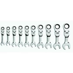 GearWrench 9550 10-Piece 12-Point Metric Stubby Flex Combo Ratcheting Wrench Set
