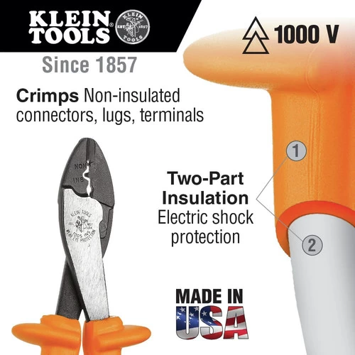 Klein Tools 1005-INS Insulated Cutting And Crimping Tool 2 Klein Tools 1005-INS Insulated Cutting And Crimping Tool - Image 2
