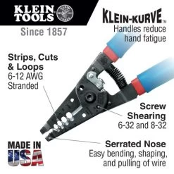 Klein Tools 11053 Klein-Kurve 7-1/8 In. Wire Stripper And Cutter For 6-12 AWG Stranded Wire -Tool Store klnn11053 f