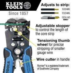Klein Tools 11061 Wire Stripper / Wire Cutter For Solid And Stranded AWG Wire -Tool Store klnn11061 e