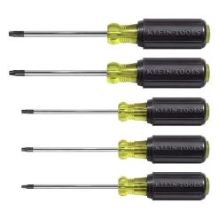 Klein Tools 19555 5-Piece TORX Cushion Grip Screwdriver Set With T15, T20, T25, T27 And T30 Tip Sizes