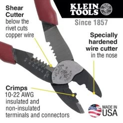 Klein Tools 2005N Forged Steel Wire Crimper/Cutter/Stripper -Tool Store klnn2005n j