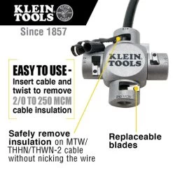 Klein Tools 21051 2/0 - 250 MCM Cable Stripper - Large -Tool Store klnn21051 g
