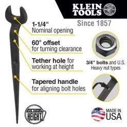 Klein Tools 3212TT 1-1/4 In. Spud Wrench With Tether Hole -Tool Store klnn3212tt i