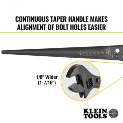 Klein Tools 3227 10 In. Adjustable Spud Wrench With Tether Hole 21 Klein Tools 3227 10 In. Adjustable Spud Wrench With Tether Hole -Tool Store klnn3227 g