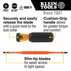 Klein Tools 32286 2-in-1 Flip-Blade Insulated Screwdriver -Tool Store klnn32286 j
