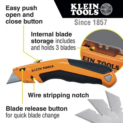Klein Tools 44133 Klein-Kurve Heavy Duty Retractable Utility Knife With Wire Stripper 2 Klein Tools 44133 Klein-Kurve Heavy Duty Retractable Utility Knife With Wire Stripper - Image 2