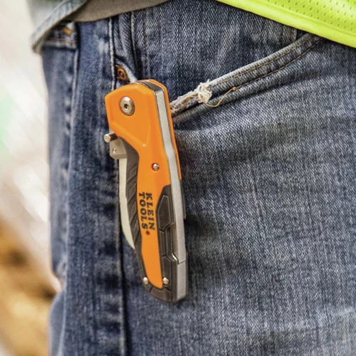 Klein Tools 44218 Cable Skinning Folding Lockback Electricians Utility Knife With Replaceable Hawkbill Blade 7 Klein Tools 44218 Cable Skinning Folding Lockback Electricians Utility Knife With Replaceable Hawkbill Blade - Image 7