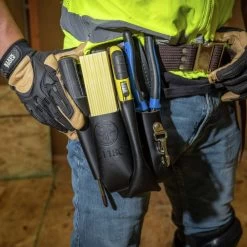 Klein Tools 5118C Black Leather Tool Pouch For Belts -Tool Store klnn5118c f