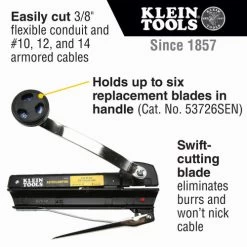 Klein Tools 53725 BX And Armored Cable Cutter -Tool Store klnn53725 f