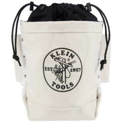 Klein Tools 5416TC 5 In. X 10 In. X 9 In. Top Closing Canvas Tool Bag With Tunnel Connect