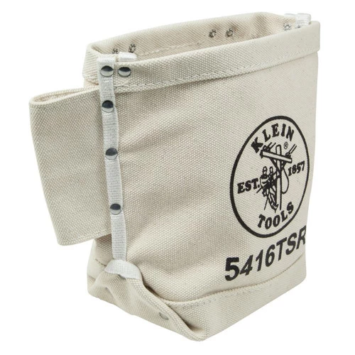 Klein Tools 5416TSR 5 In. X 10 In. X 9 In. Canvas Bolt Bag With Drain Holes - Natural 3 Klein Tools 5416TSR 5 In. X 10 In. X 9 In. Canvas Bolt Bag With Drain Holes - Natural - Image 3