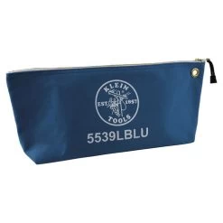 Klein Tools 5539LBLU 18 In. X 3.5 In. X 8 In. Canvas Zipper Consumables Tool Pouch - Large, Blue