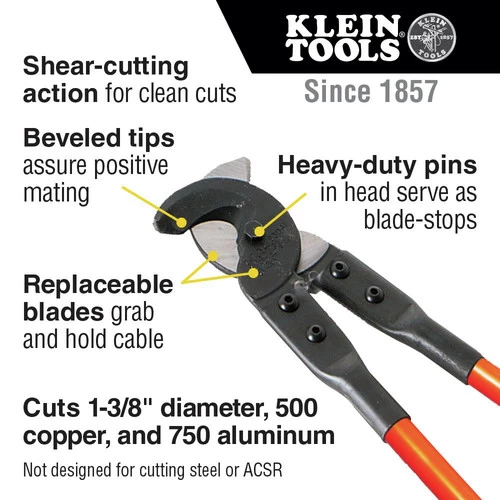 Klein Tools 63041 25 In. Standard Cable Cutter 2 Klein Tools 63041 25 In. Standard Cable Cutter - Image 2