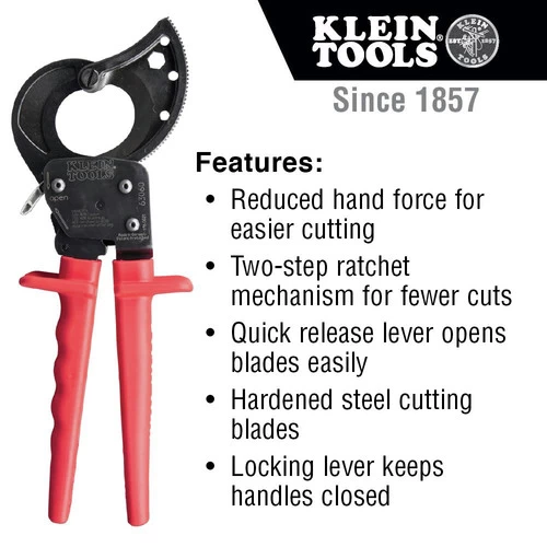 Klein Tools 63060 Ratcheting Cable Cutter 2 Klein Tools 63060 Ratcheting Cable Cutter - Image 2
