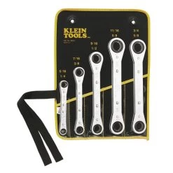 Klein Tools 68221 5-Piece Ratcheting Box Wrench Set