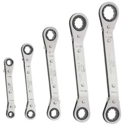 Klein Tools 68245 5-Piece Reversible Ratcheting Box Wrench Set - Black