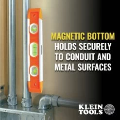 Klein Tools 935 9 In. Magnetic Torpedo Level With 3 Vials And V-groove -Tool Store klnn935 k