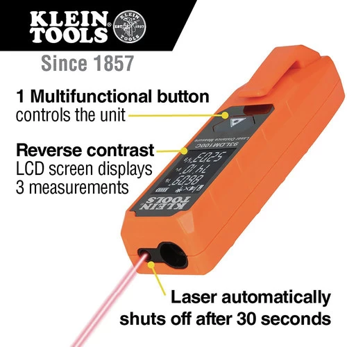 Klein Tools 93LDM100C 100 Ft. Compact Laser Distance Measure 2 Klein Tools 93LDM100C 100 Ft. Compact Laser Distance Measure - Image 2