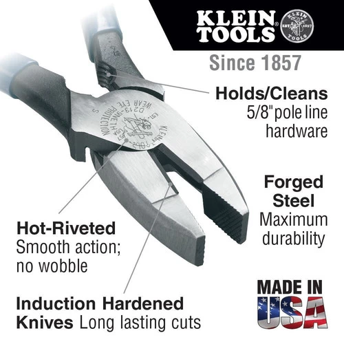 Klein Tools D2000-9NETH Lineman's Bolt Thread-Holding Pliers 5 Klein Tools D2000-9NETH Lineman's Bolt Thread-Holding Pliers - Image 5