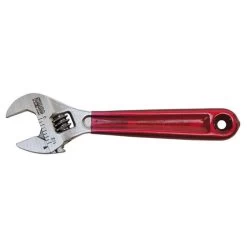 Klein Tools D506-4 4 In. Plastic Dipped Adjustable Wrench - Transparent Red Handle