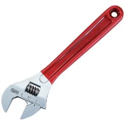 Klein Tools D507-10 10 In. Extra Capacity Adjustable Wrench - Transparent Red Handle -Tool Store klnnd507 10 c