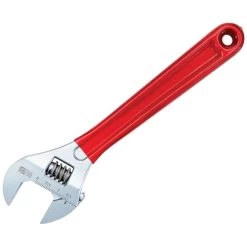 Klein Tools D507-12 12 In. Extra Capacity Adjustable Wrench - Transparent Red Handle