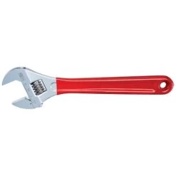 Klein Tools D507-12 12 In. Extra Capacity Adjustable Wrench - Transparent Red Handle -Tool Store klnnd507 12 a