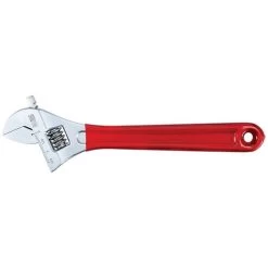 Klein Tools D507-12 12 In. Extra Capacity Adjustable Wrench - Transparent Red Handle -Tool Store klnnd507 12 c
