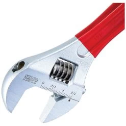 Klein Tools D507-12 12 In. Extra Capacity Adjustable Wrench - Transparent Red Handle -Tool Store klnnd507 12 d