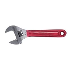 Klein Tools D507-6 6-1/2 In. Extra Capacity Adjustable Wrench - Transparent Red Handle -Tool Store klnnd507 6 b