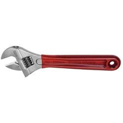 Klein Tools D507-8 8 In. Extra Capacity Adjustable Wrench - Transparent Red Handle -Tool Store klnnd507 8 e