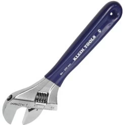 Klein Tools D509-8 8 In. Extra-Wide Jaw Adjustable Wrench - Blue Handle