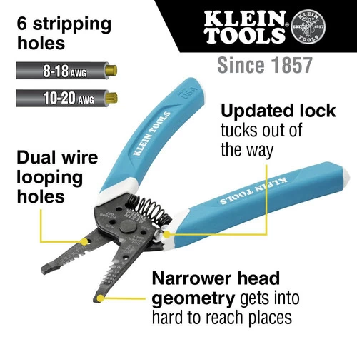Klein Tools K11095 Klein-Kurve 8-20 AWG Wire Stripper Or Cutter 2 Klein Tools K11095 Klein-Kurve 8-20 AWG Wire Stripper Or Cutter - Image 2