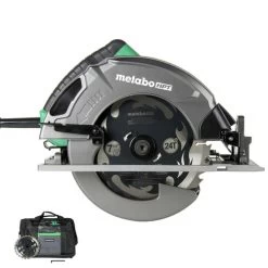 Metabo HPT C7SB3M 15 Amp Single Bevel 7-1/4 In. Corded Circular Saw With Blower Function, And Aluminum Die Cast Base