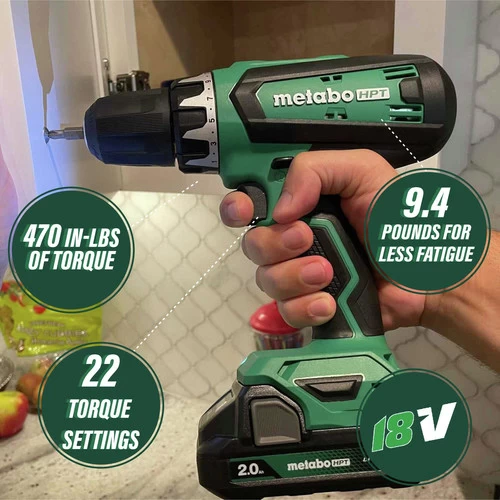 Metabo HPT DS18DFXM 18V MultiVolt Brushed Lithium-Ion 1/2 In. Cordless Drill Driver Kit (2 Ah) 7 Metabo HPT DS18DFXM 18V MultiVolt Brushed Lithium-Ion 1/2 In. Cordless Drill Driver Kit (2 Ah) - Image 7