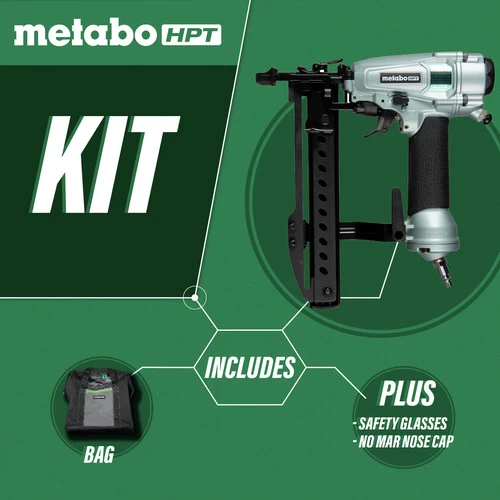 Metabo HPT N3804A5M 1-1/2 In. 18-Gauge 1/4 In. Narrow Crown Pro Finish Stapler 2 Metabo HPT N3804A5M 1-1/2 In. 18-Gauge 1/4 In. Narrow Crown Pro Finish Stapler - Image 2