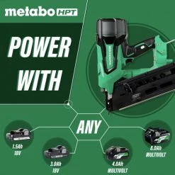 Metabo HPT NR1890DRSQ7M 18V MultiVolt Brushless Lithium-Ion 21 Degree 3-1/2 In. Cordless Plastic Strip Framing Nailer (Tool Only) -Tool Store mhpnnr1890drsq7m d