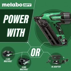 Metabo HPT NR3665DAM MultiVolt 36V Brushless Lithium-Ion Cordless Metal Connector Nailer Kit (2.5 Ah) -Tool Store mhpnnr3665dam c