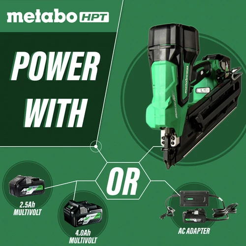 Metabo HPT NR3690DCM MultiVolt 36V Brushless Lithium-Ion Cordless Paper Strip Framing Nailer Kit (2.5 Ah) 5 Metabo HPT NR3690DCM MultiVolt 36V Brushless Lithium-Ion Cordless Paper Strip Framing Nailer Kit (2.5 Ah) - Image 5