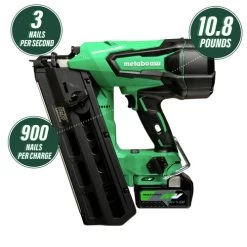 Metabo HPT NR3690DRM MultiVolt 36V Brushless Lithium-Ion 21 Degree Cordless Framing Nailer Kit (2.5 Ah) -Tool Store mhpnnr3690drm b