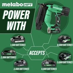 Metabo HPT NT1850DFTM 18V MultiVolt Brushless Lithium-Ion Cordless 18-Gauge Compact Brad Nailer Kit (2 Ah) -Tool Store mhpnnt1850dftm b